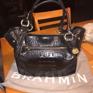 Brahmin Black Hand/Shoulder Leather Purse